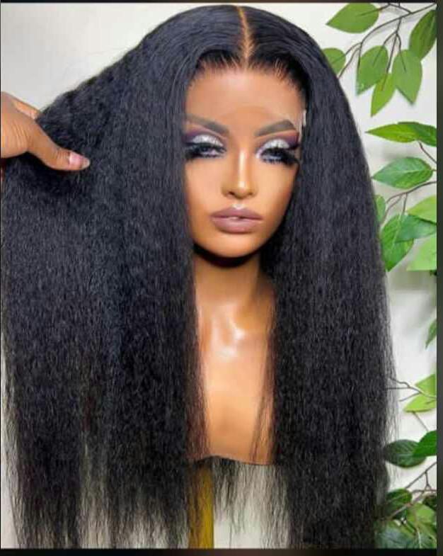 BD 046 FULL FRONTAL KINKY STRAIGHT WIG IN NATURAL COLOUR