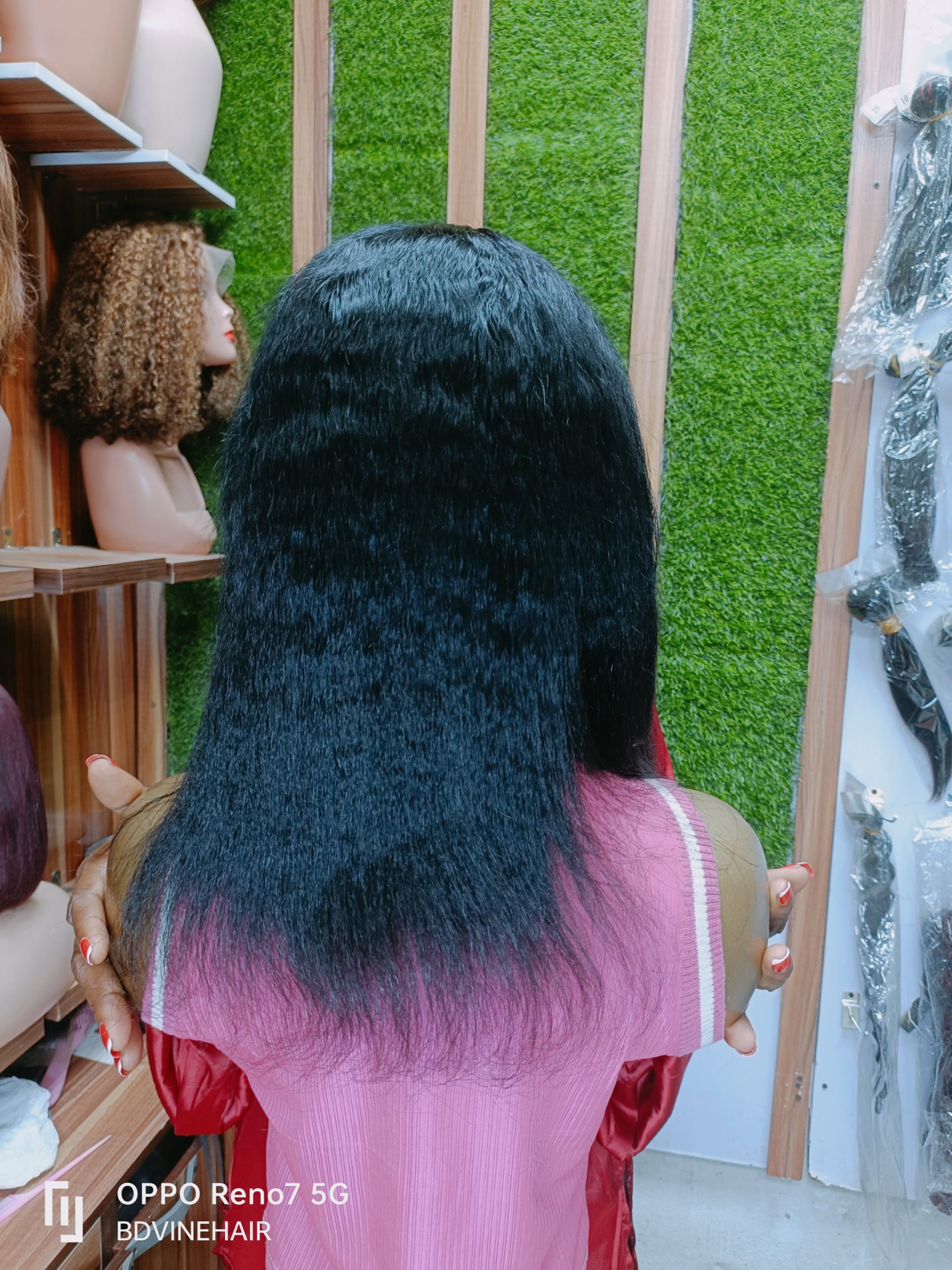 BD 020 FULL CLOSURE 4*4 KINKY / YAKI STRAIGHT WIG IN NATURAL COLOR. - Image 6